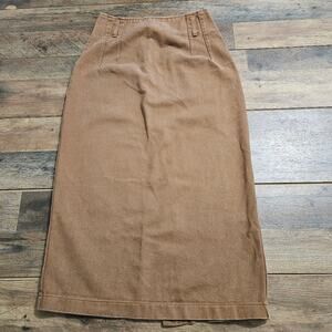 Best American Clothing Company Heavy Duty Cowgirl Brown Midi Denim Skirt